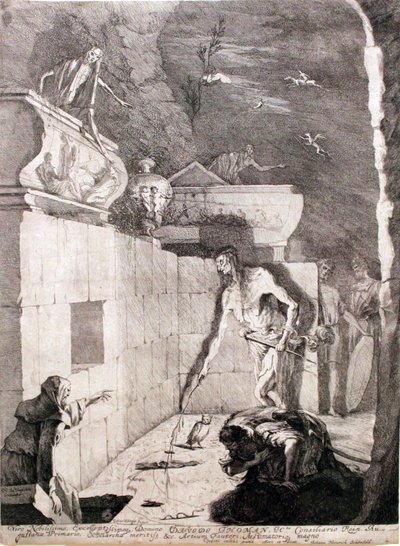 Saul spreekt met de geest van Samuel bij de heks van Endor door Gabriel Ehinger